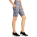  Women’s Camo-Print Bike Shorts, Grey, X-Small
