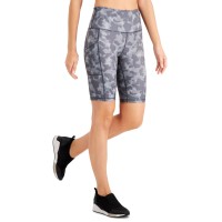 Ideology Women’s Camo-Print Bike Shorts, Grey, X-Small