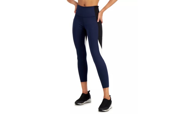 Womens Colorblock 7/8 Leggings, Small, indigo sea