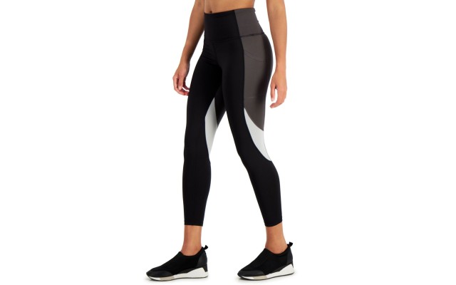  Womens Colorblock 7/8 Leggings, X-Large,Black