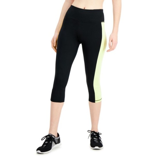  Womens Colorblocked Cropped Leggings