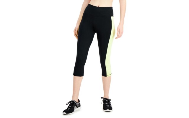  Womens Colorblocked Cropped Leggings