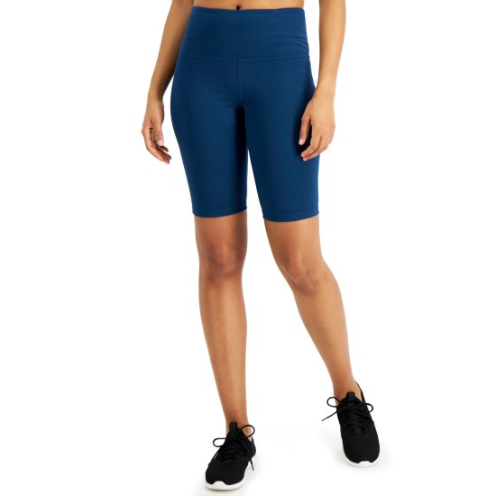  Women’s Essentials Sweat Set Biker Shorts, Medium, Navy