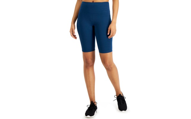  Women’s Essentials Sweat Set Biker Shorts, Medium, Navy