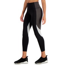 Ideology Women’s High Rise, Side Pockets Colorblock 7/8 Leggings, Black,2X-Large