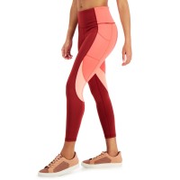 Ideology Women’s High Rise, Side Pockets Colorblock 7/8 Leggings, Red, X-Large