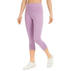 Ideology Women’s High-Rise Side-Pocket Cropped Leggings (Rhapsody, Medium)