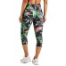  Women’s Palm-Print Cropped Leggings, Palm Black, XX-Large