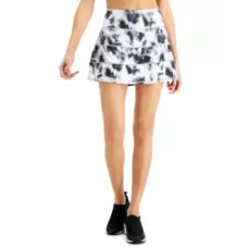 Ideology Womens Pleated Tie-Dyed Skort, Gray, Large