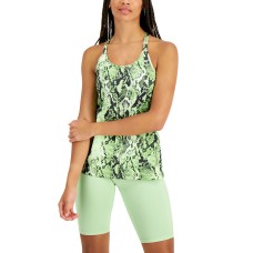 Ideology Women’s Sandra Snake Strappy Tank Top, Medium, Green