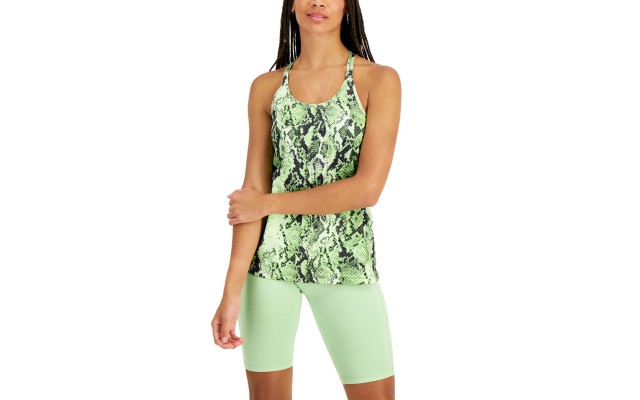  Women’s Sandra Snake Strappy Tank Top, Medium, Green