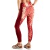  Women’s Snakeskin-Print 7/8 Leggings, Red, Small