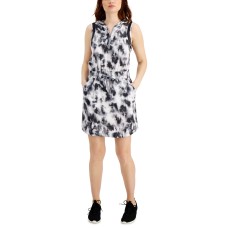 Ideology Women’s Tie-Dyed Hoodie Dress, Grey, Medium