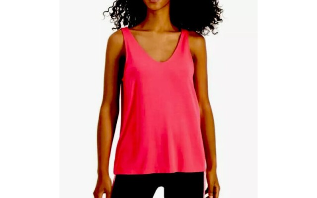 Women’s V-Neck Tank Top Flamenco Pink Small