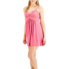Inc International Concepts Heavenly Soft Lace-Trimmed Knit Chemise Nightgown, Pink, Small