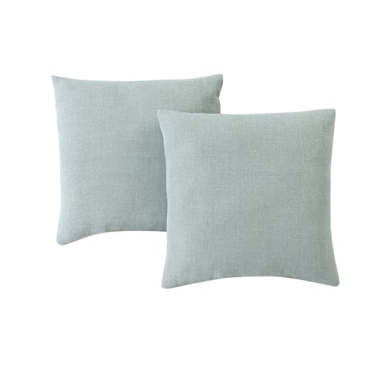  2pk 18″ square Faux Linen Decorative Pillows, Green
