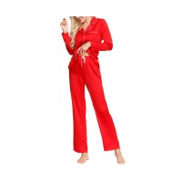 INK+IVY Women’s Notch Top and Pant Set, Red, Large