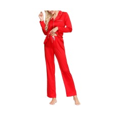INK+IVY Women’s Notch Top and Pant Set, Red, Large