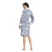  Women’s Plush Robe with Sherpa Collar and Cuff 42″ Hps, Gray, Small
