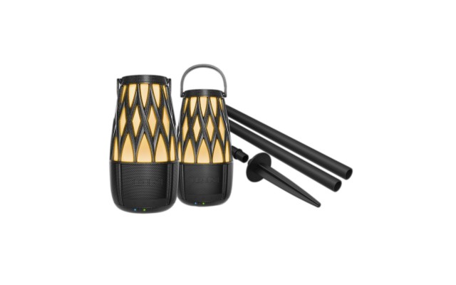   Tahiti Solar Lantern-Style Outdoor Bluetooth Speakers with Multi-Sync, 2 pk.