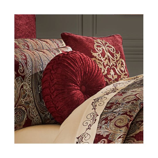  Rousseau Queen 4 Piece Comforter Set Bedding, Red