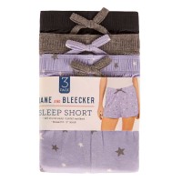 Jane and Bleecker Ladies' Sleep Short, 3-pack, Black, X-Large