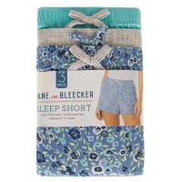 Jane and Bleecker Ladies' Sleep Short, 3-pack, Blue, Small
