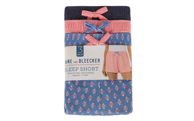 Jane and Bleecker Ladies' Sleep Short, 3-pack, Pink, Medium