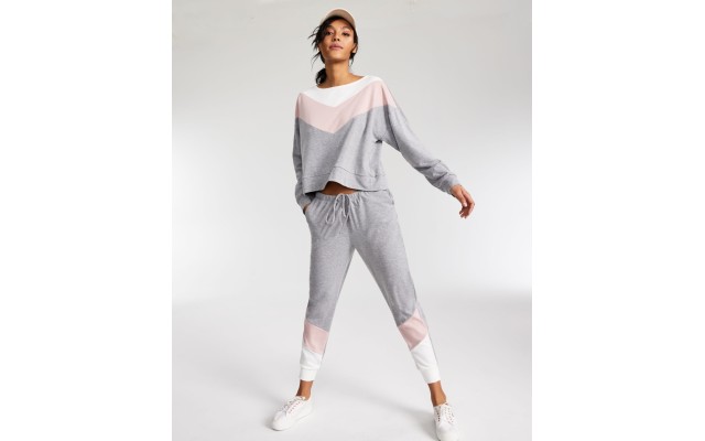  by fer Moore Women’s Chevron Stripe Loungewear Set