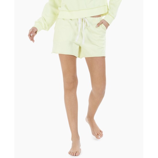 Jenni French Terry Pajama Shorts, Yellow, Medium