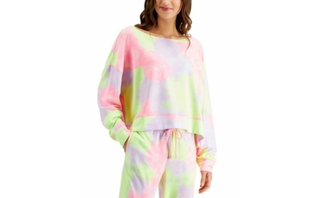  On Repeat Super Soft Crew Sleep Top, Multicolor, Medium