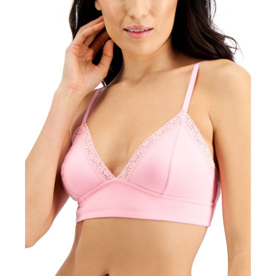  On Repeat Wide Lace Bralette, Pink, Medium