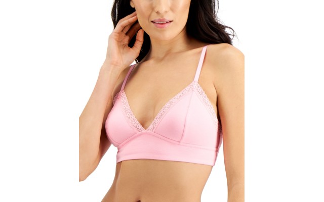  On Repeat Wide Lace Bralette, Pink, XXX-Large