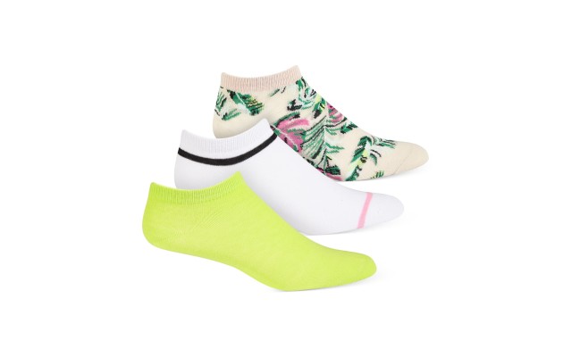 Jenni Women’s 3pk Palm Neon No-Show Socks