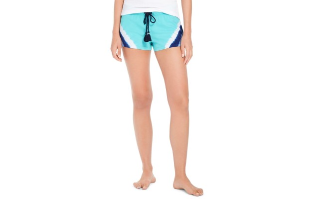  Women’s Cotton Printed Pajama Shorts, Blue, Large