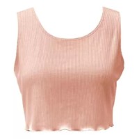 Jenni Women’s Cropped Rib-Knit Sleep Tank Top, Pink, Small