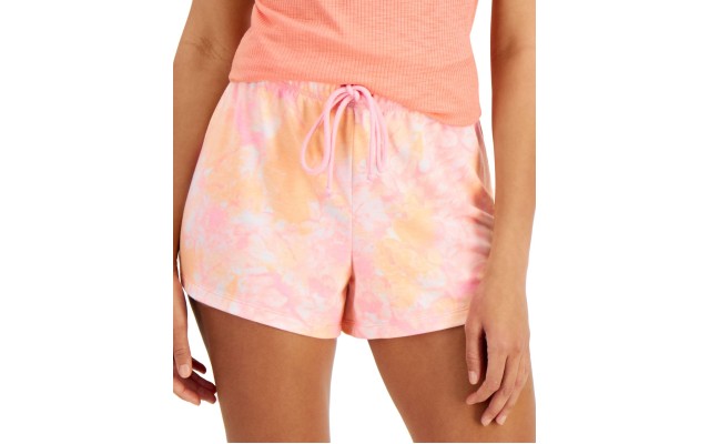  Women’s Drawstring Pajama Shorts, Coral, Large