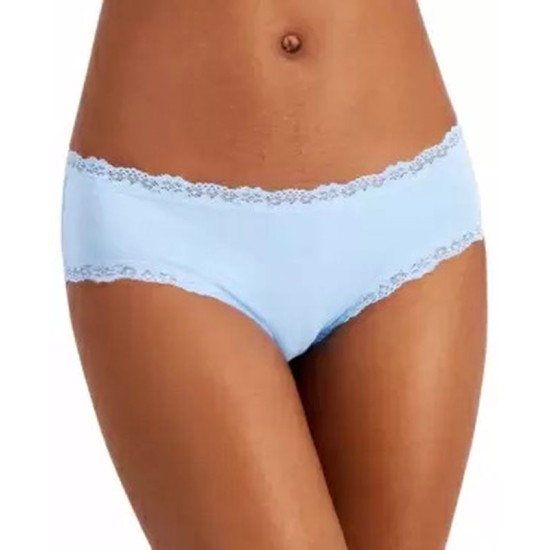  Women’s Lace Trim Hipster Underwear, Blue, XXX-Large