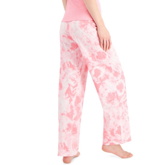  Women’s Printed Pajama Pants, Pink, Medium