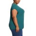  Ladies' Knit Top, Green, 3X