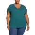  Ladies' Knit Top, Green, 2X