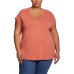  Ladies' Knit Top, Orange, Medium