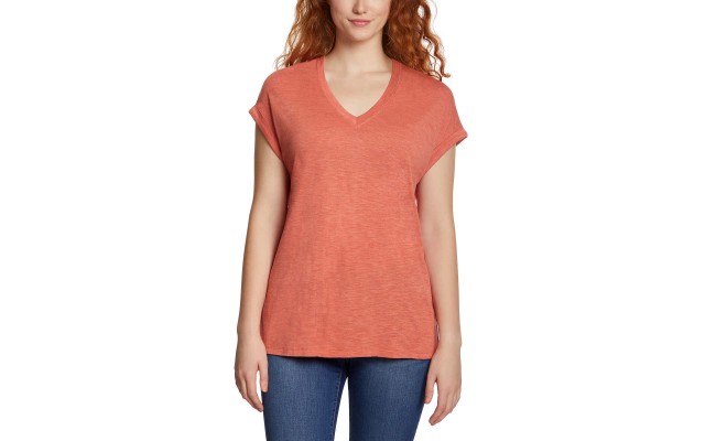  Ladies' Knit Top, Orange, Medium
