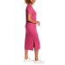  Ladies' Midi Dress, Red, Large