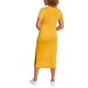  Ladies' Midi Dress, Yellow, 2X