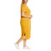  Ladies' Midi Dress, Yellow, Large