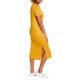  Ladies' Midi Dress, Yellow, 2X