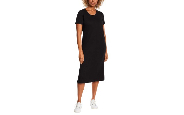  Ladies' Midi Dress, Black, 2X
