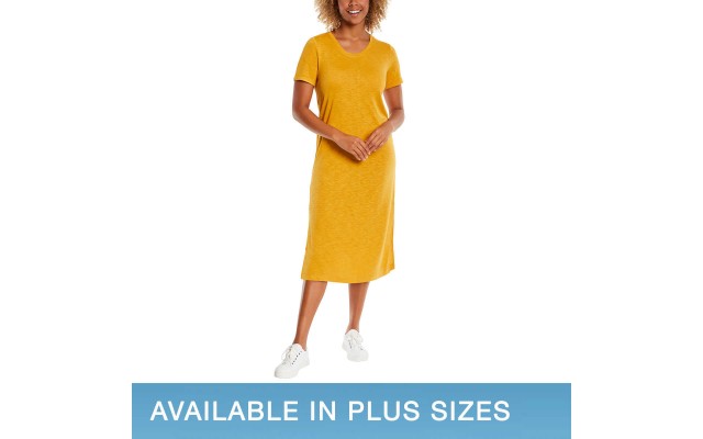  Ladies' Midi Dress, Yellow, Large