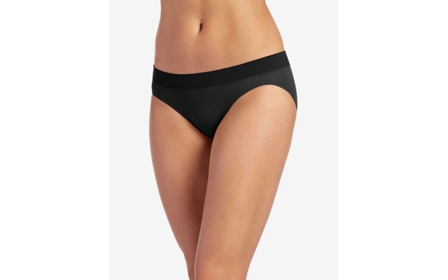 Women’s Microfiber Tagless Bikini Panty, Black, 6